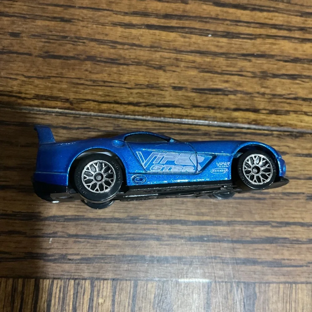 Blue Racing Car Toy Set with Tin Box Viper GTSR & Darda Racing Porsche 27